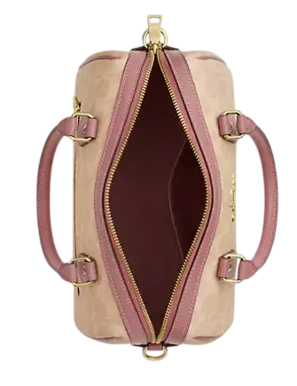 Coach Rowan Satchel Bag In Signature Canvas With Heart Charm