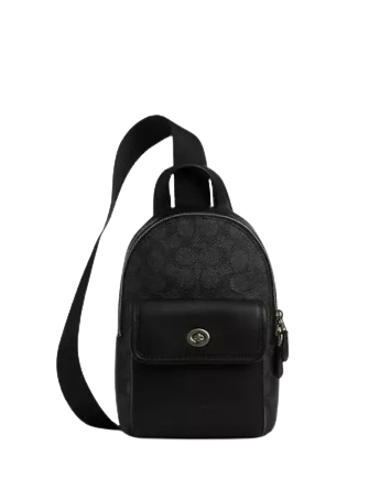 Coach Small Turnlock Sling Pack In Signature Canvas