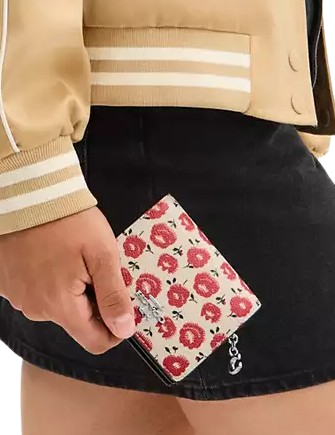Coach Snap Wallet With Floral Print