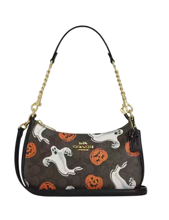 Coach Teri Shoulder Bag In Signature Canvas With Halloween Print