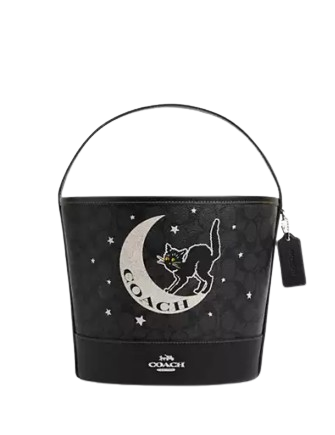 Coach Trick Or Treat Bucket In Signature Canvas With Halloween Graphic