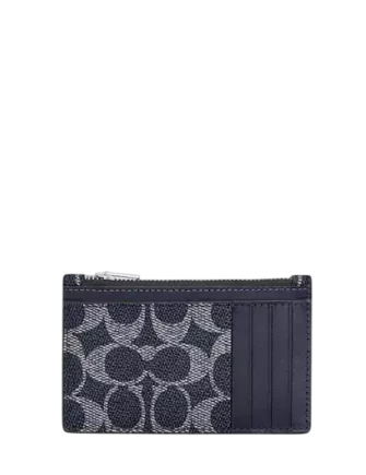 Coach Zip Card Case In Signature