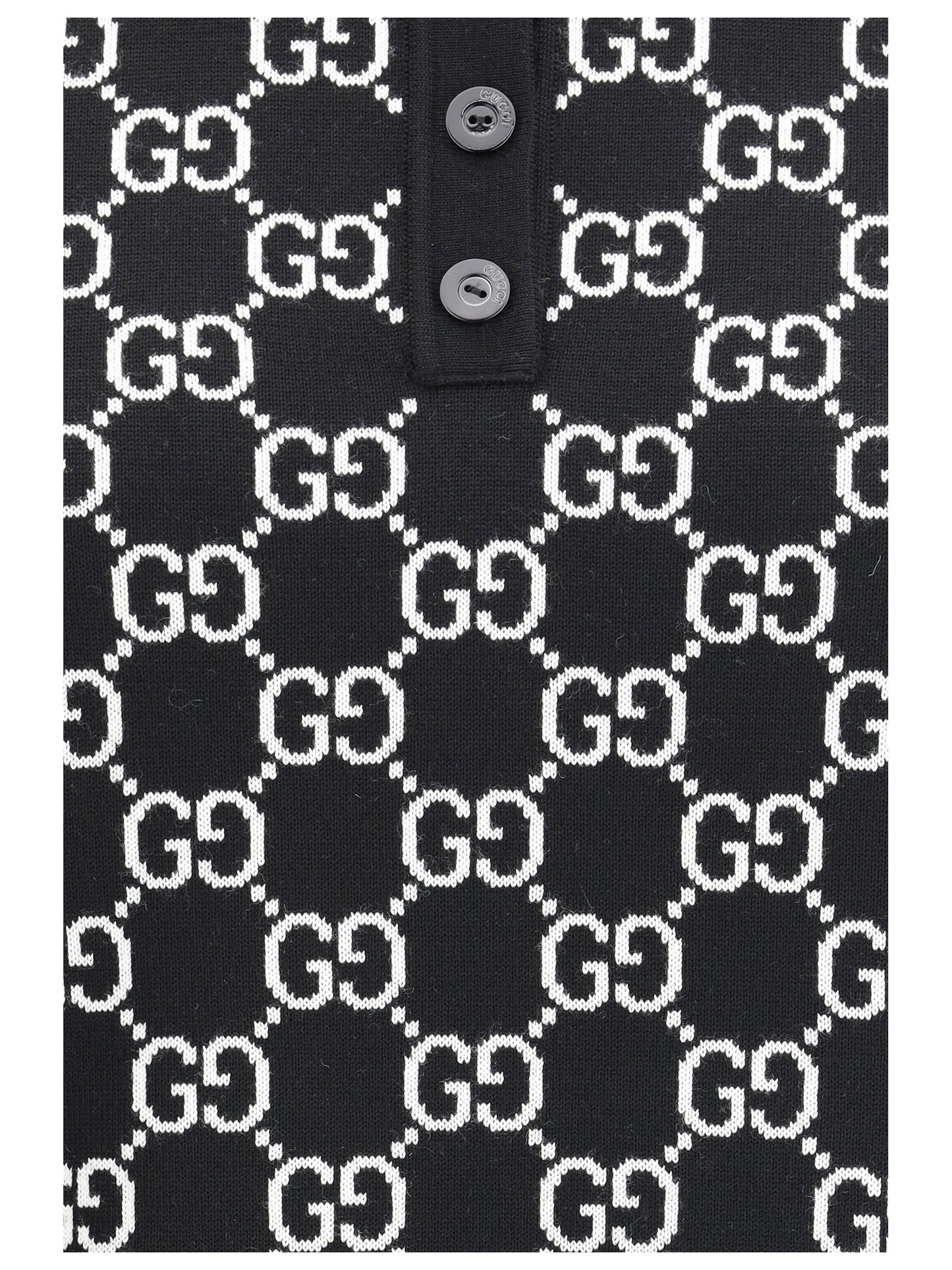 Gucci Women Gg Wool Jacquard Polo Top