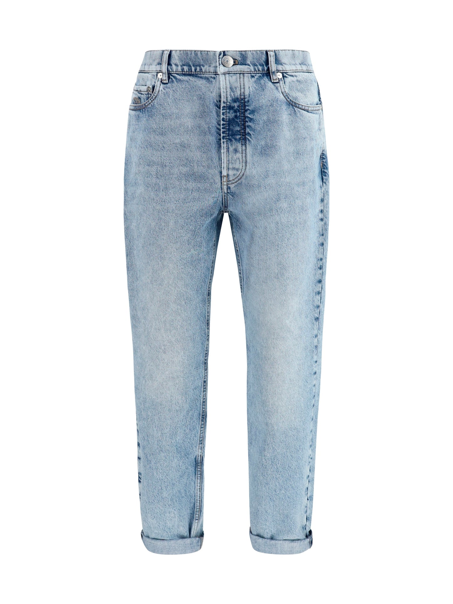 Brunello Cucinelli Men Straight-Leg Turn-Up Jeans