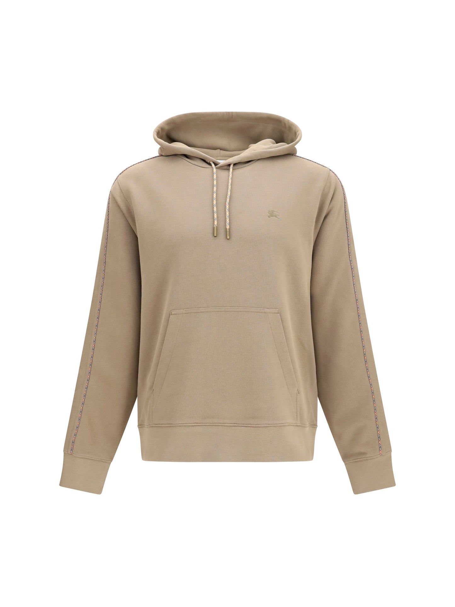 Burberry Men Check Hoodie With Drawstrings