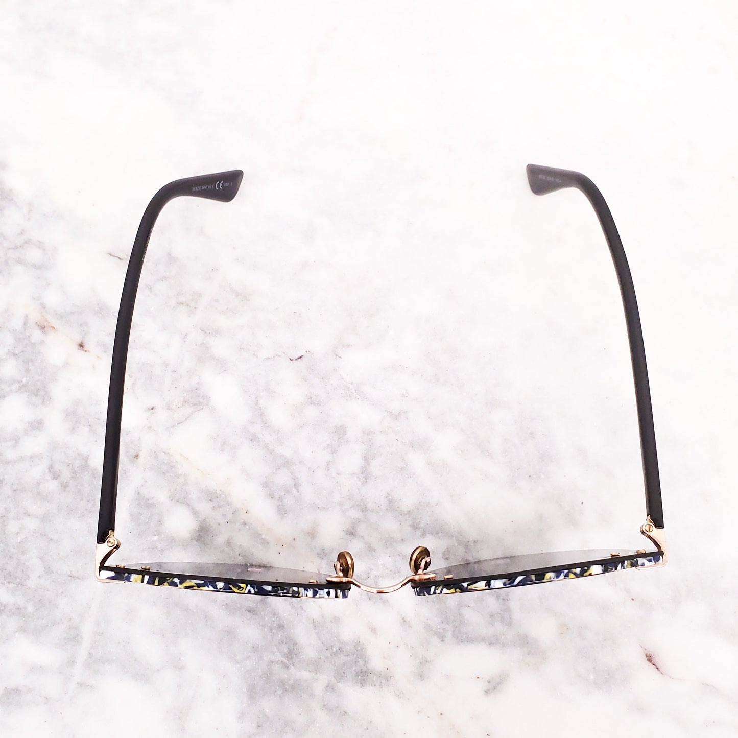 DIOR BLUE AND YELLOW OFFSET SUNGLASSES