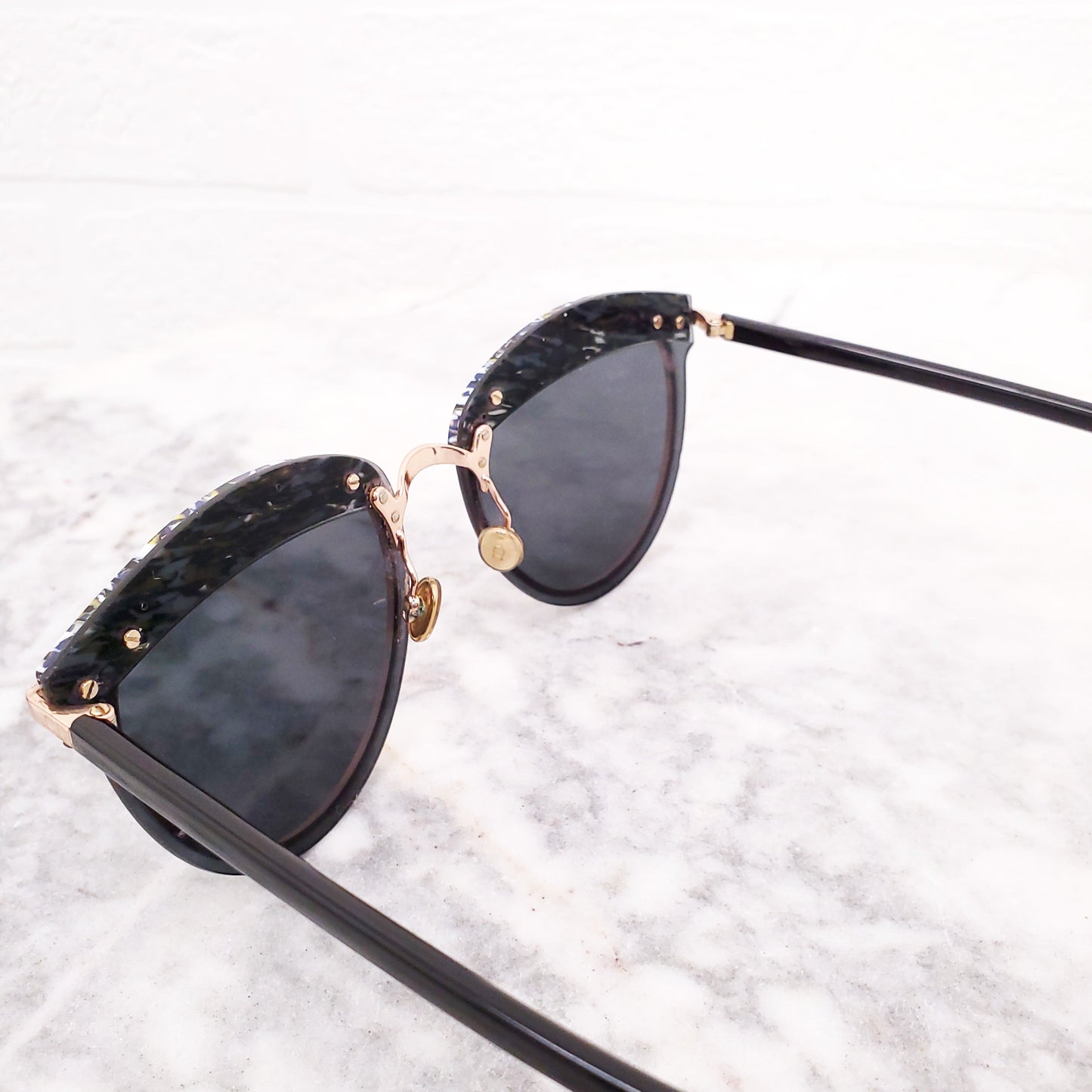 DIOR BLUE AND YELLOW OFFSET SUNGLASSES