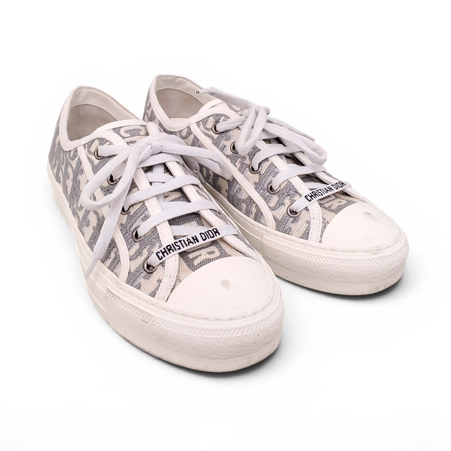 DIOR GREY LOGO SNEAKERS - SIZE 38.5