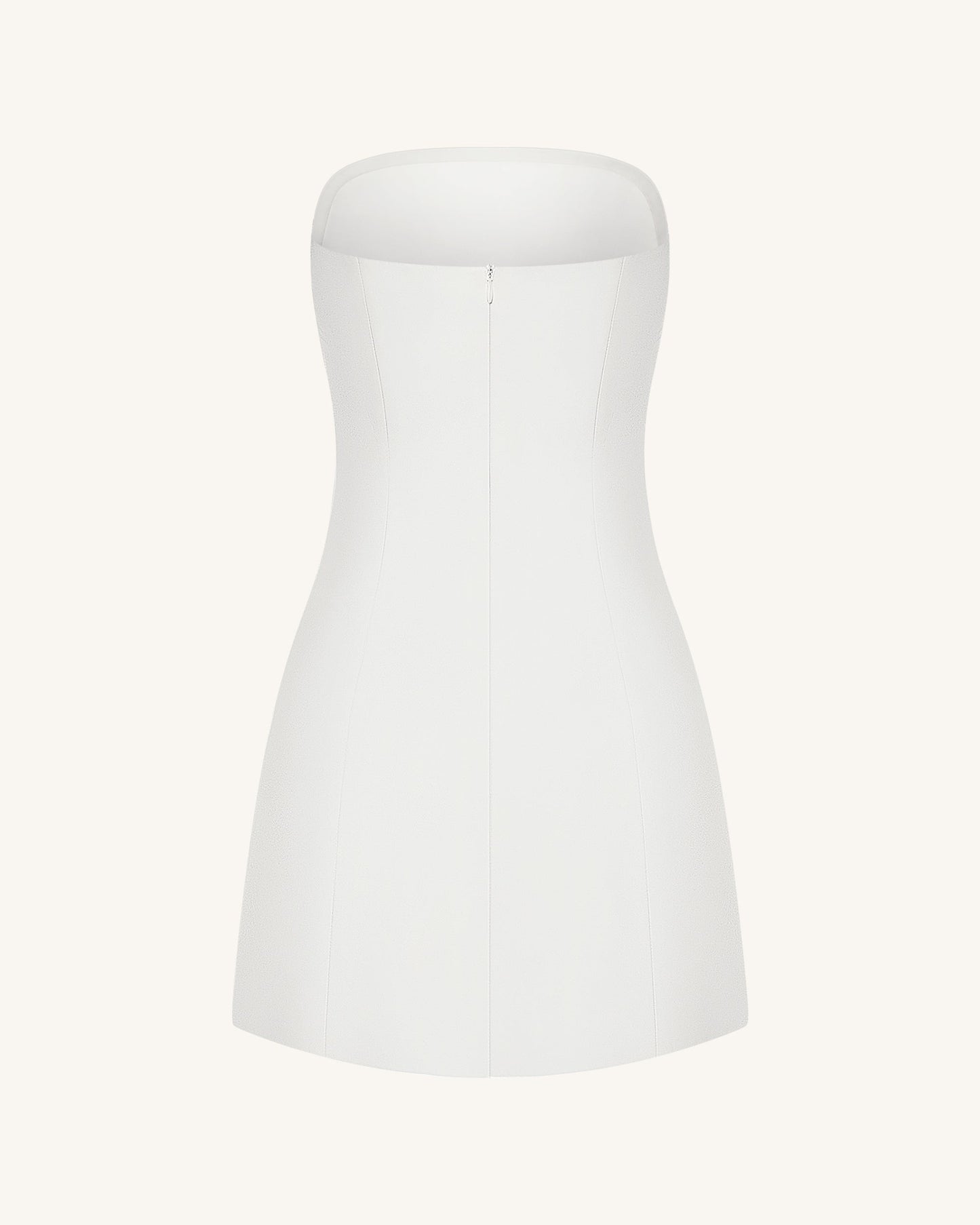 Orchid Appliqué Strapless Dress - White
