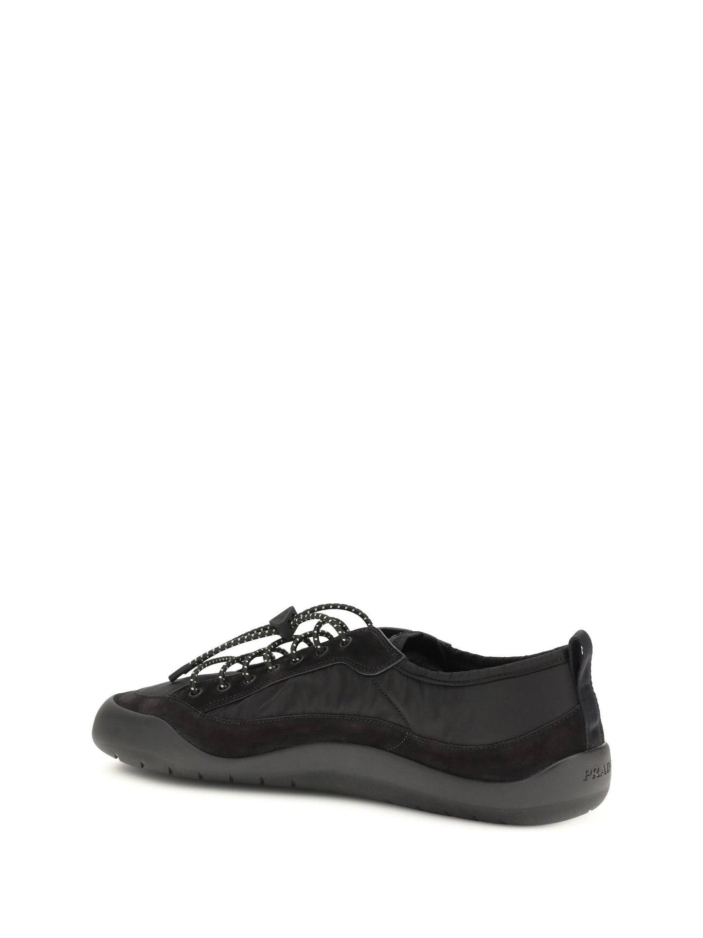 Prada Men Leather And Fabric Sneakers