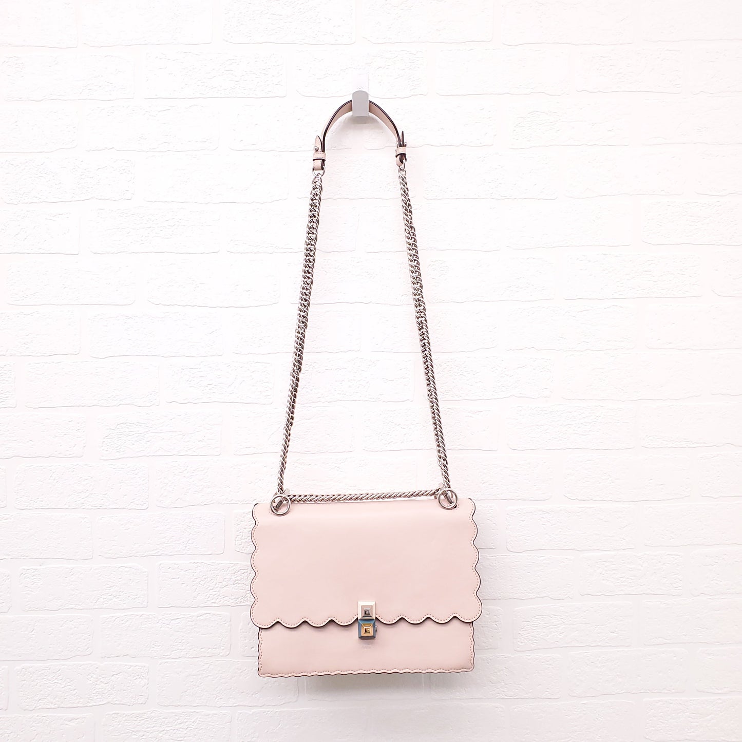 FENDI BABY PINK 'MINI KAN' SHOULDER BAG
