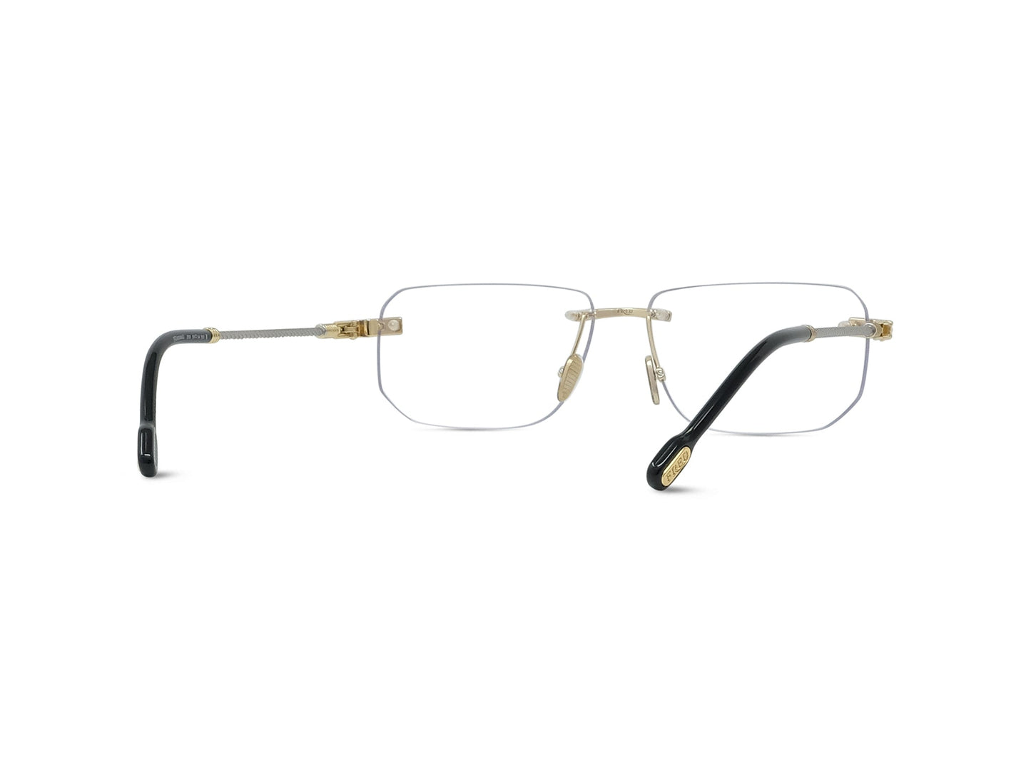 Gold Rectangular Metal Eyeglasses