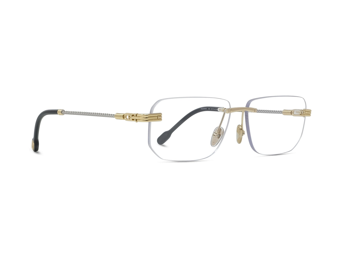 Gold Rectangular Metal Eyeglasses