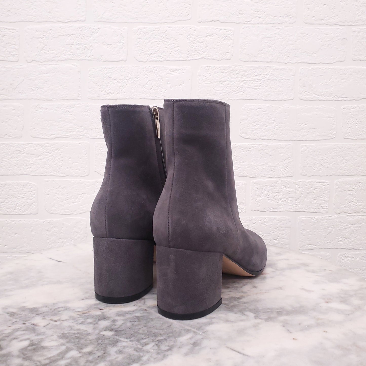 GIANVITO ROSSI GREY SUEDE BOOTIES - SIZE 39