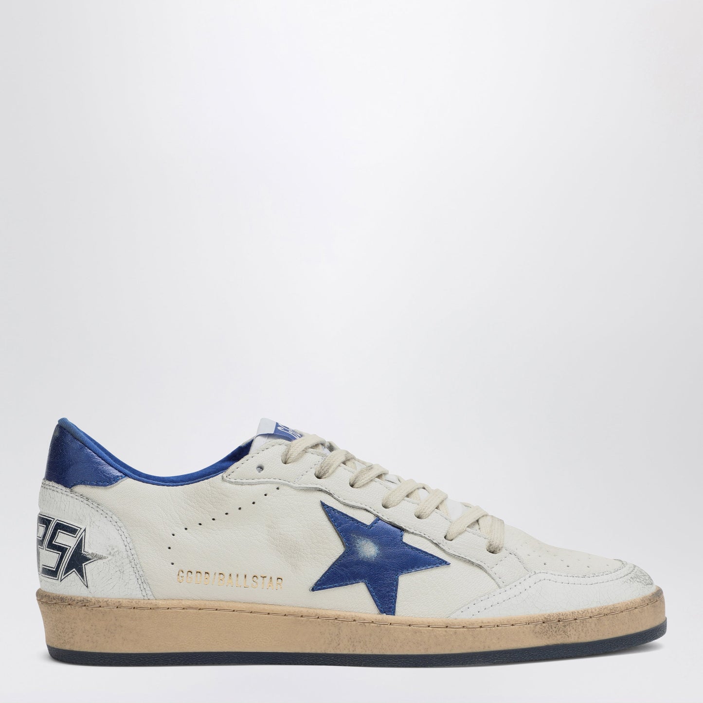 Golden Goose White/Metallic Blue Ballstar Sneakers Men