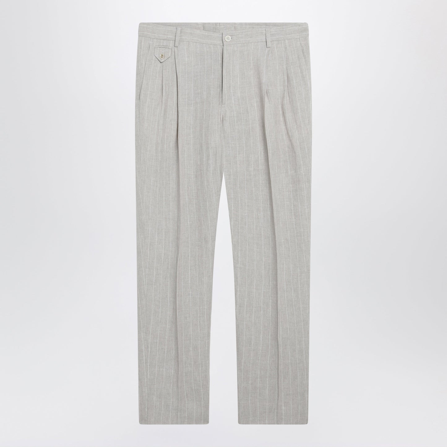 Dolce&Gabbana Pinstripe Linen Tailored Trousers Men