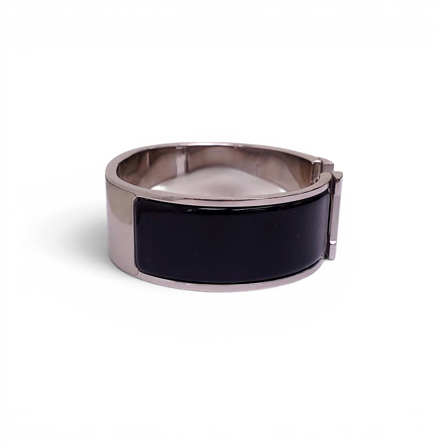 HERMÈS BLACK CLIC CLAC H BRACELET - SIZE 65