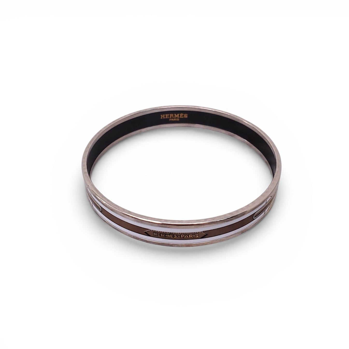 HERMÈS THIN BELT BUCKLE PATTERNED BANGLE - SIZE 70 MM