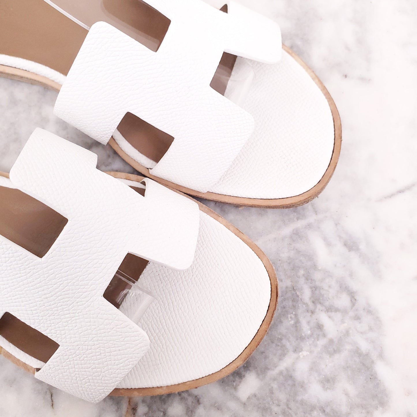 HERMÈS WHITE LEGEND SANDALS - SIZE 36