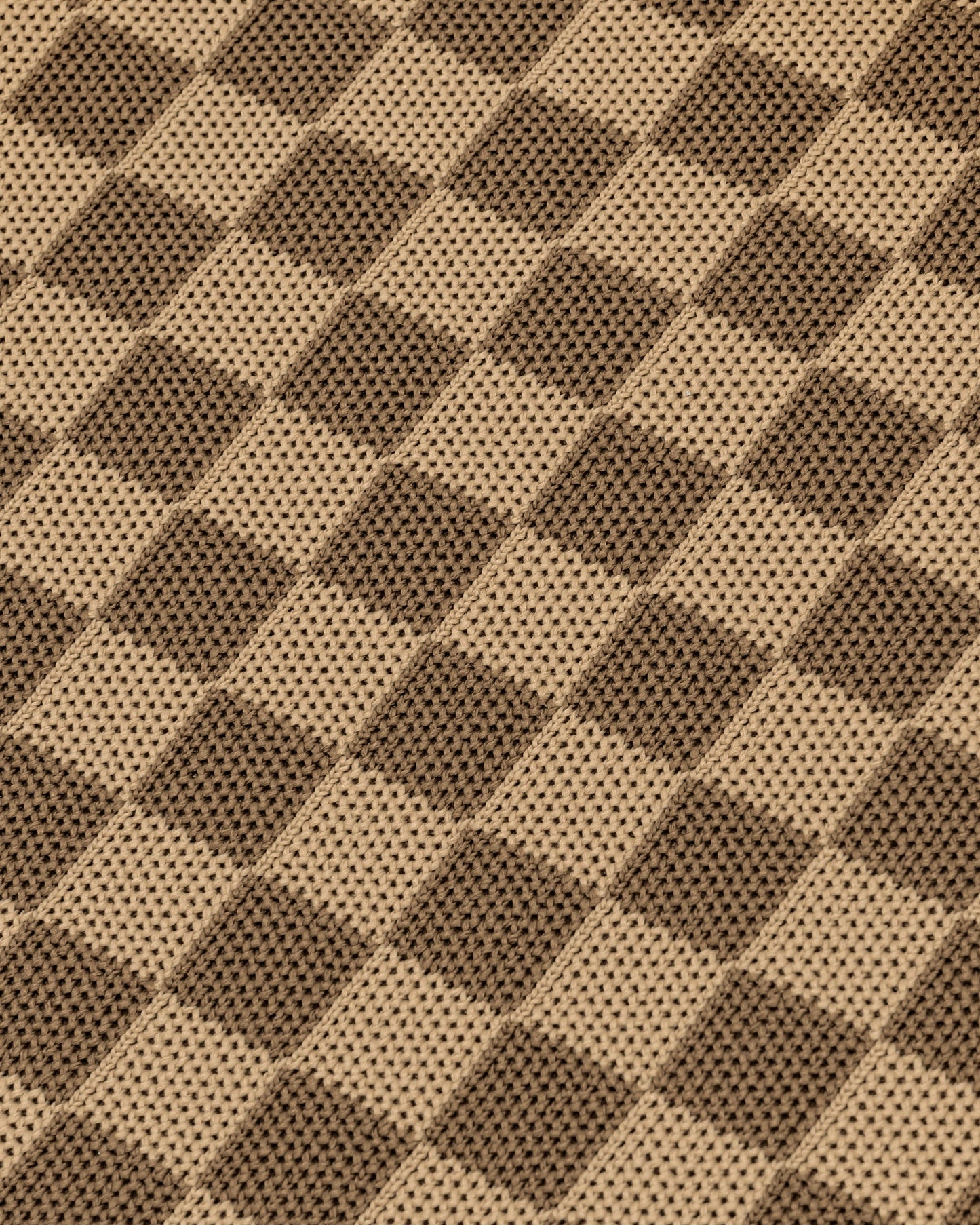 Shea Checkerboard Knitted Tote Bag - Brown