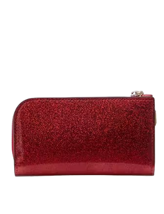 Kate Spade New York Detour Glitter Patent Leather Small Slim Bifold Wallet
