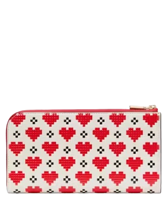 Kate Spade New York Devin Pixel Hearts Zip Around Continental Wallet