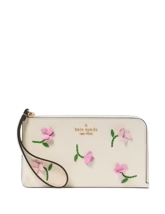 Kate Spade New York Lucy Applique Medium L-Zip Wristlet
