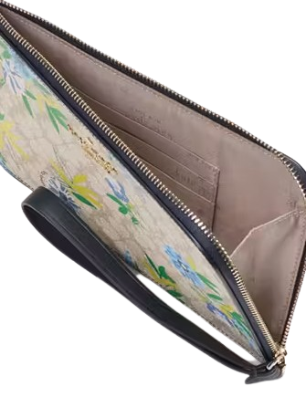 Kate Spade New York Lucy Spade Flower Floral Medium L-Zip Wristlet