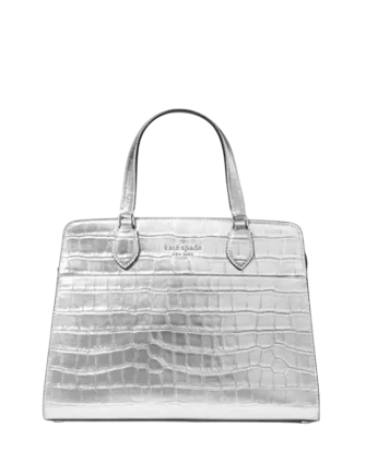 Kate Spade New York Madison Metallic Croc Embossed Medium Satchel