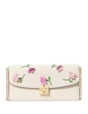 Kate Spade New York Phoebe Floral Applique Turnlock Wallet-on-chain