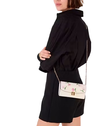 Kate Spade New York Phoebe Floral Applique Turnlock Wallet-on-chain