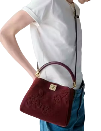 Kate Spade New York Phoebe Suede Floral Applique Small Top Handle Satchel