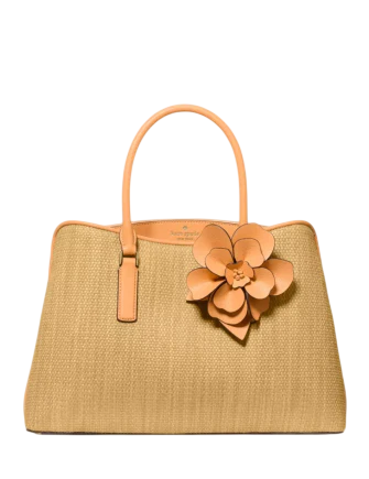 Kate Spade New York Thompson Street Straw Satchel Bag With Charm
