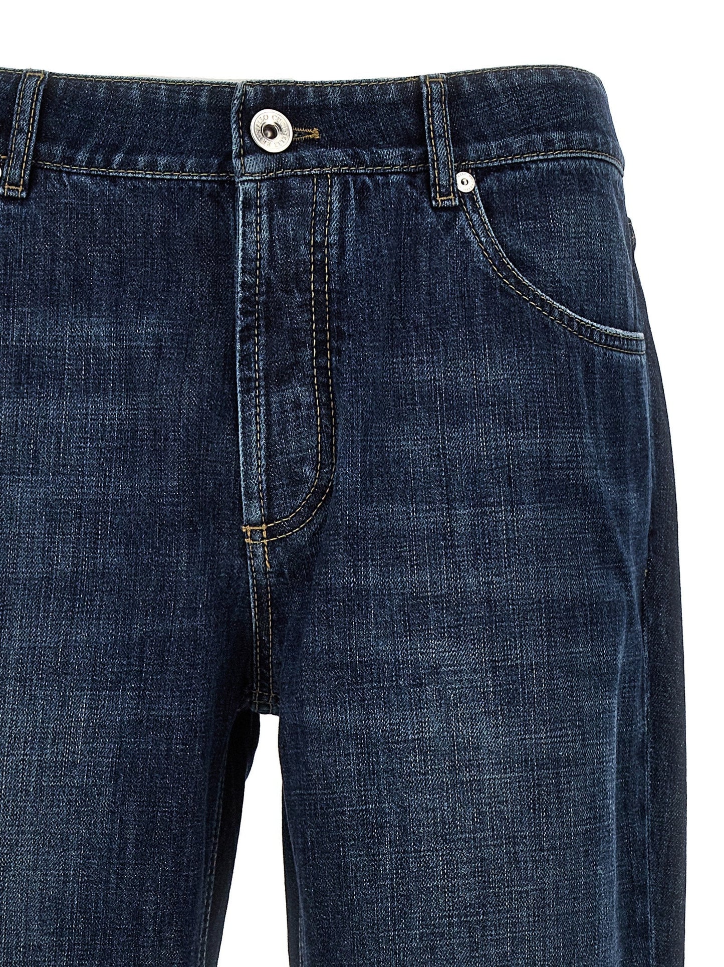 Brunello Cucinelli Men Logo Embroidery Jeans