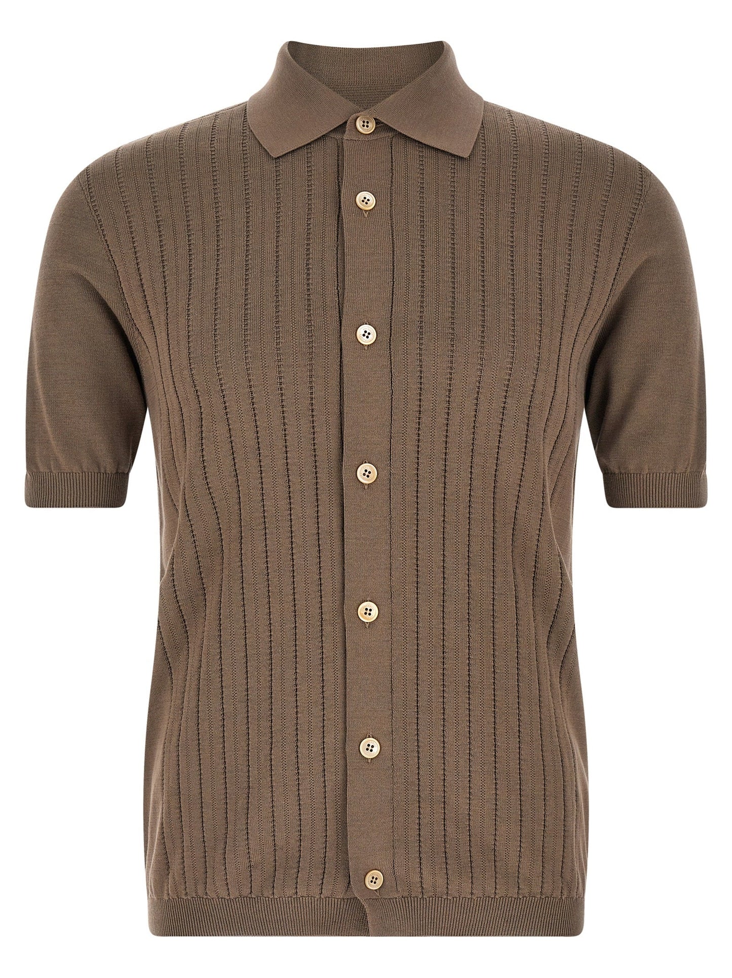 Brunello Cucinelli Men Operated Ribbed Shirt
