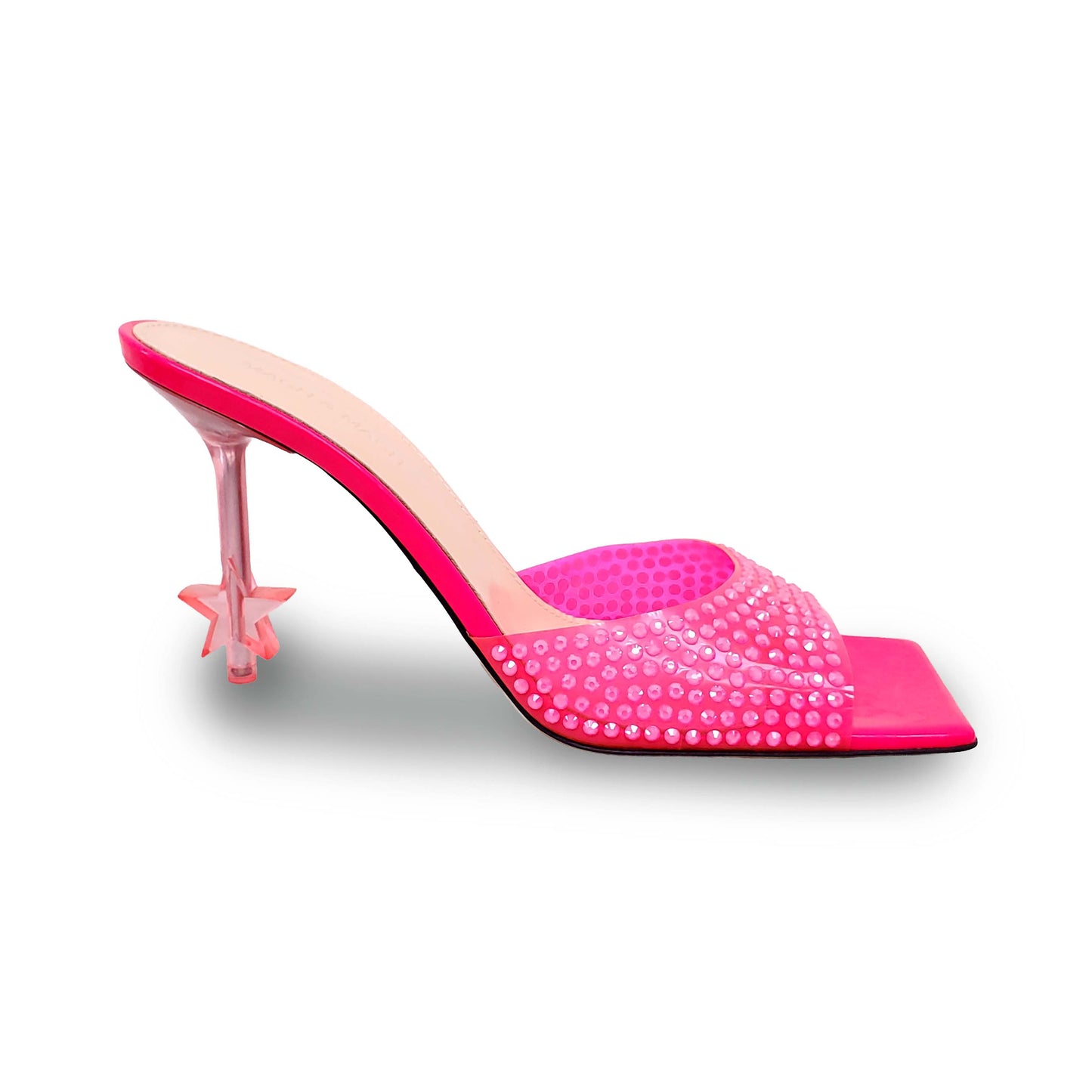 MACH & MACH FUCHSIA CRYSTAL LUCITE HEELS - SIZE 40