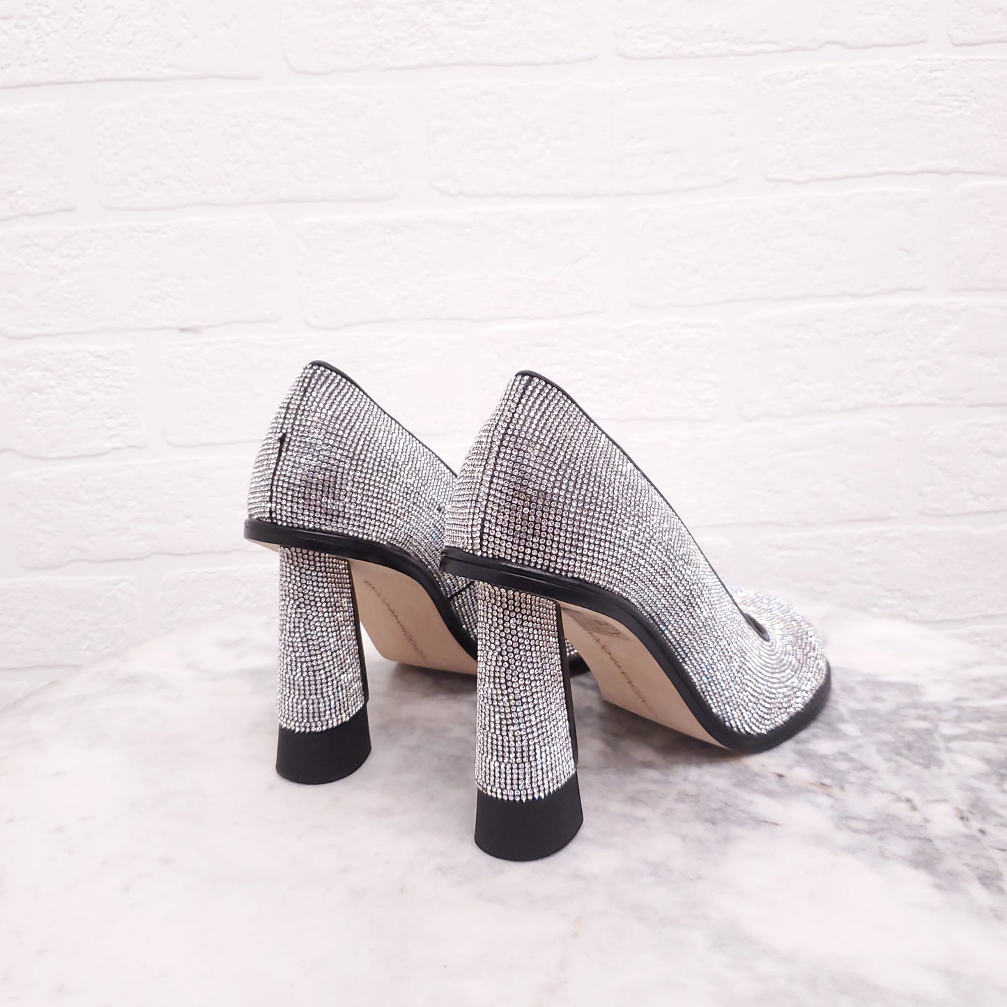 MARCO DE VINCENZO CRYSTAL ROUND TOE HEELS - SIZE 36