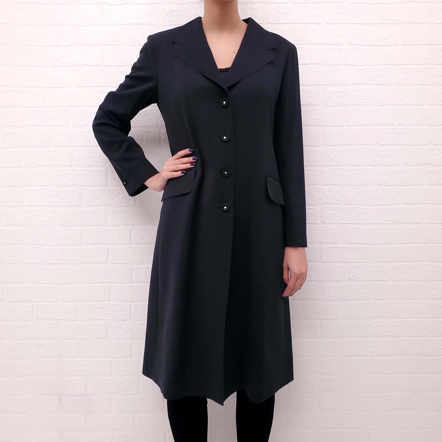 MARITHE FRANCOIS GIRBAUD BLACK SHIFT JACKET - SIZE 38