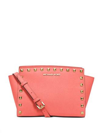 Michael Michael Kors Selma Medium Studded Saffiano Messenger