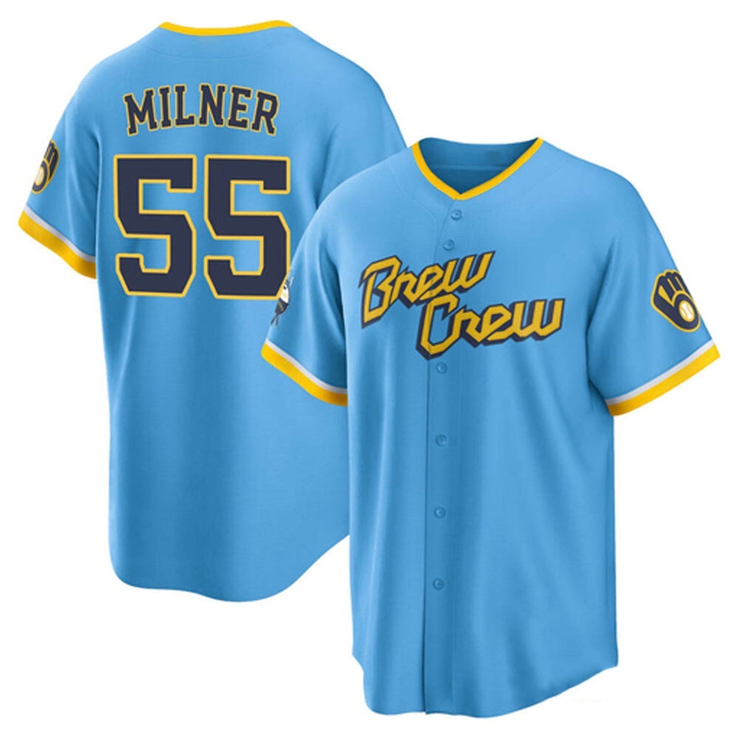 Hoby Milner Milwaukee Brewers 55 Jersey