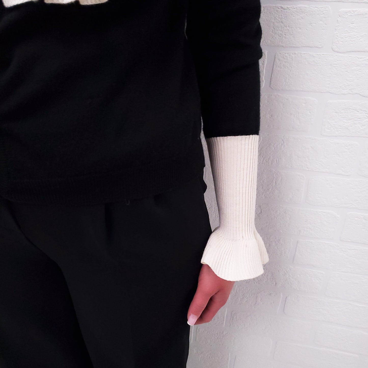 MOSCHINO BLACK AND CREAM CARDIGAN - SIZE 6