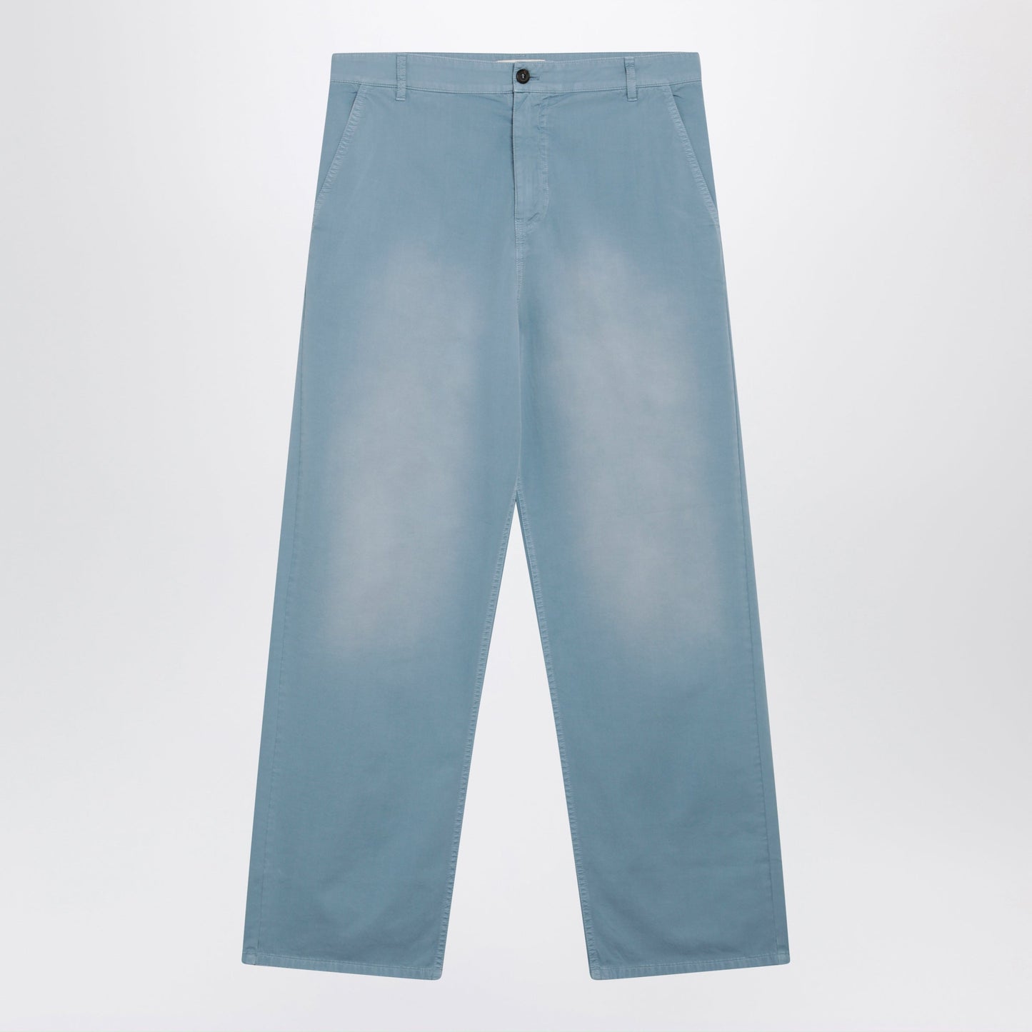 Miu Miu Garment-Dyed Cotton Twill Trousers In Astral Women