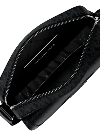 Michael Michael Kors Cooper Medium Pebbled Leather and Signature Logo Camera Crossbody Bag