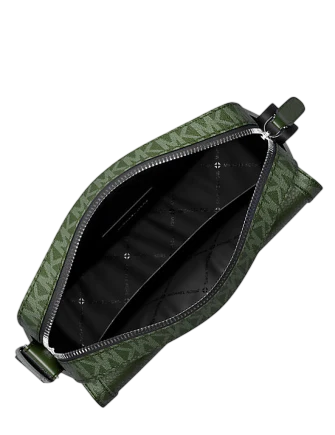 Michael Michael Kors Cooper Medium Pebbled Leather and Signature Logo Camera Crossbody Bag
