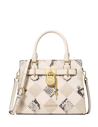 Michael Michael Kors Hamilton Small Patchwork and Snake Embossed Satchel