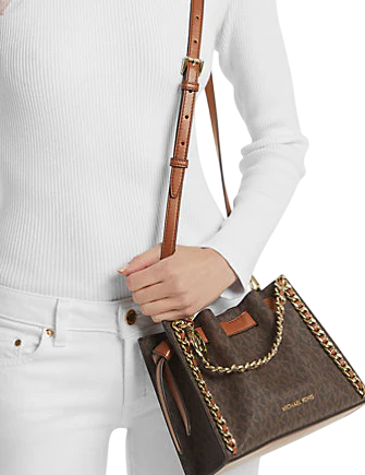 Michael Michael Kors Mina Small Signature Logo Chain Crossbody Bag