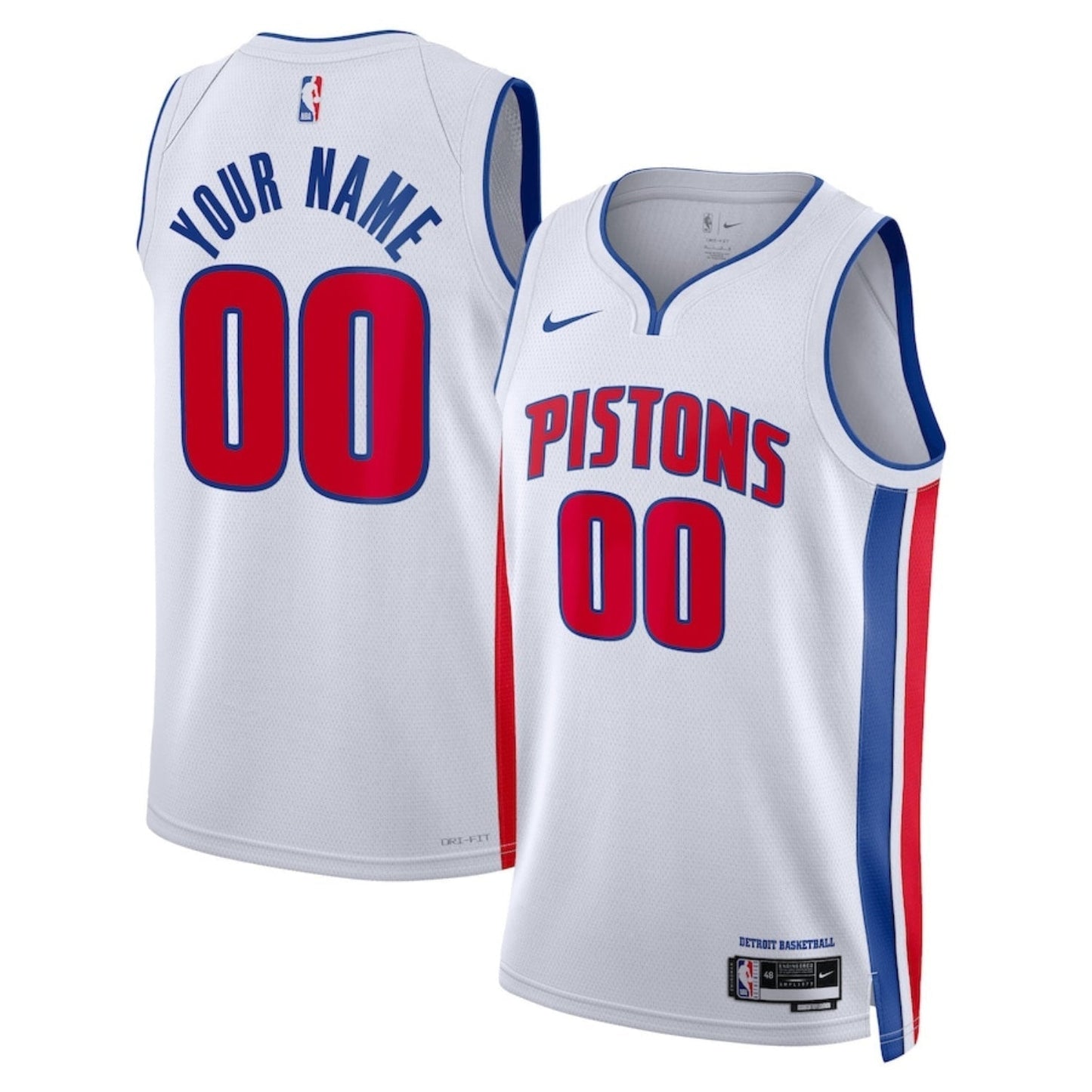 Detroit Pistons Blank Custom Jersey