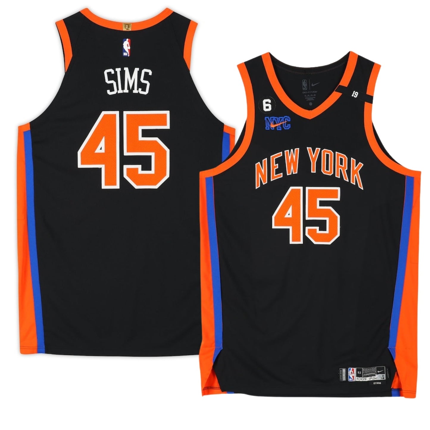 Jericho Sims New York Knicks 45 Jersey
