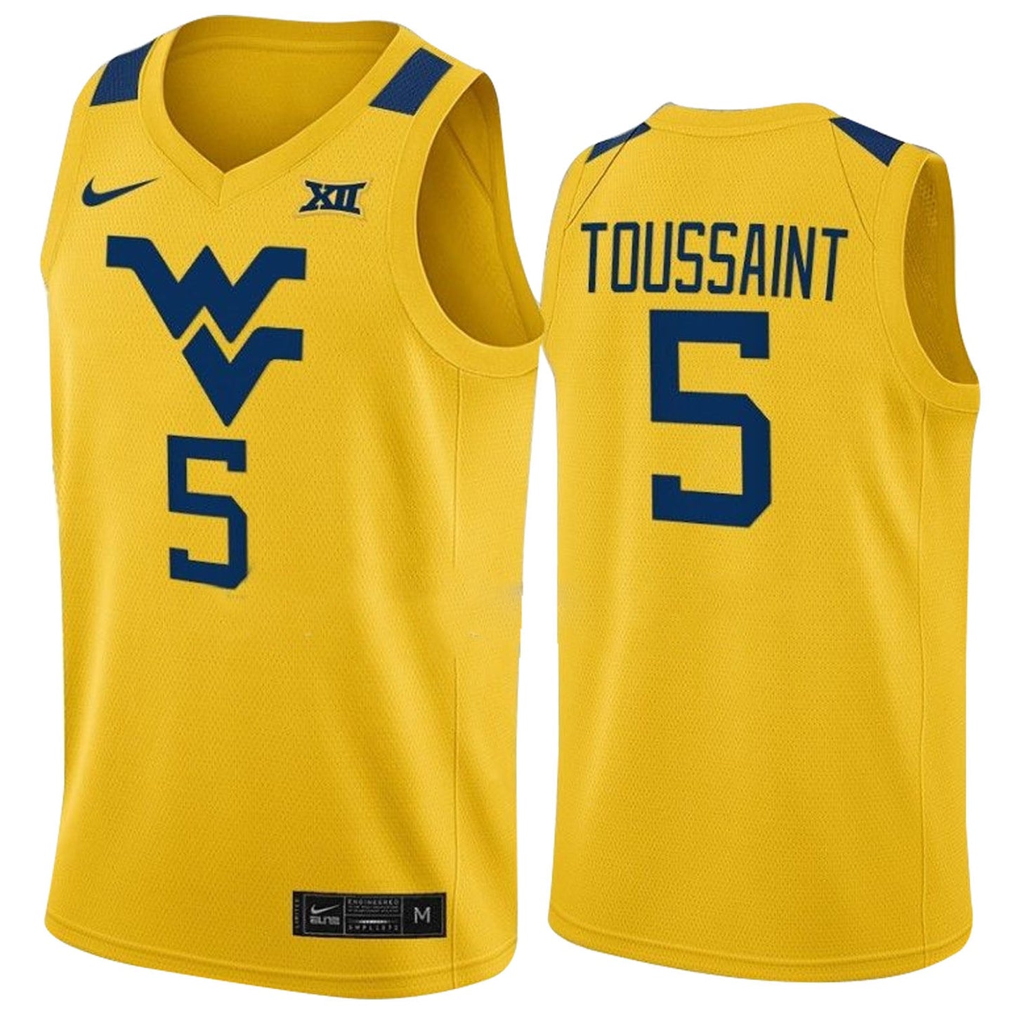 Joe Toussaint West Virginia Mountaineers 5 Jersey