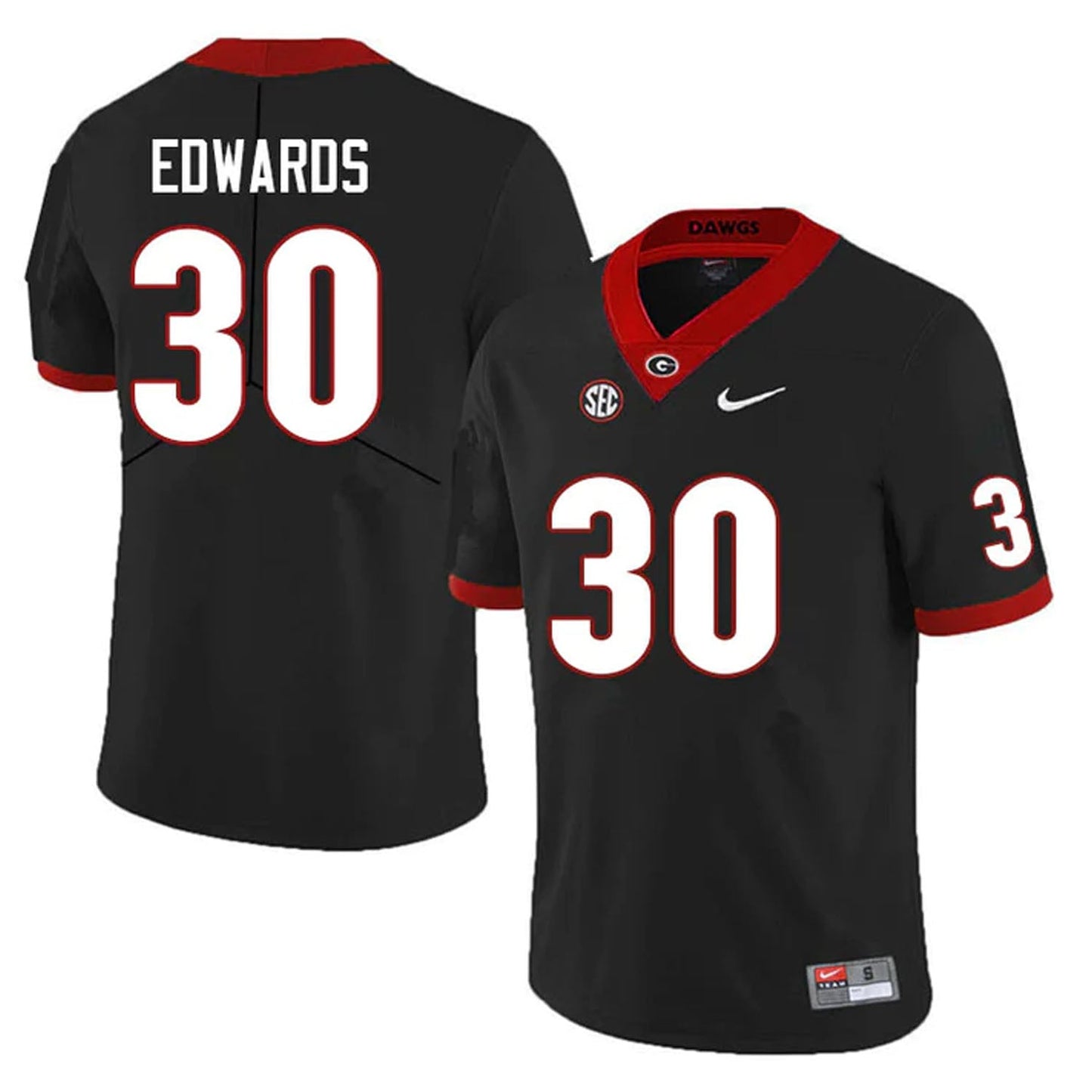 Daijun Edwards Georgia Bulldogs 30 Jersey